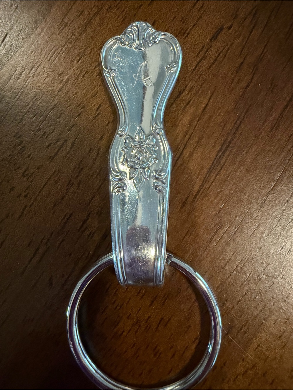 A Engraved Silverware Keychain